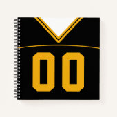 Football Jersey Custom Black & Gold Notitieboek (Voorkant)