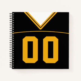 Football Jersey Custom Black & Gold Notitieboek