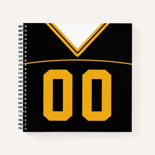 Football Jersey Custom Black & Gold Notitieboek (Voorkant)