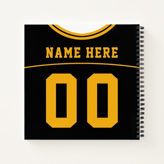 Football Jersey Custom Black & Gold Notitieboek (Achterkant)