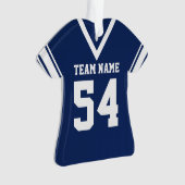 Football Jersey Donkerblauw uniform met foto Ornament (voorkant)