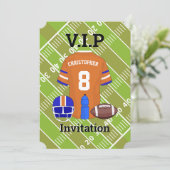 Football Jersey en pitch Verjaardagsfeest sinaasap Kaart (Staand voorkant)