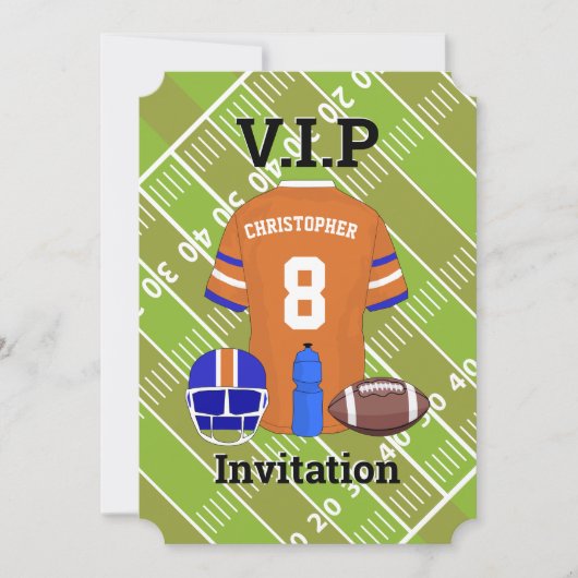 Football Jersey en pitch Verjaardagsfeest sinaasap Kaart (Voorkant)