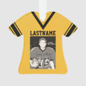 Football Jersey Gold Uniform met Foto Ornament (achterkant)
