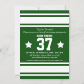 Football Jersey Green|White Party-uitnodigingen Kaart (Voorkant)