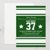 Football Jersey Green|White Party-uitnodigingen Kaart (Voorkant / Achterkant)