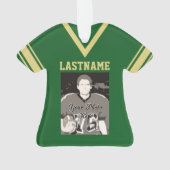 Football Jersey Groen Goud Uniform met Foto Ornament (achterkant)