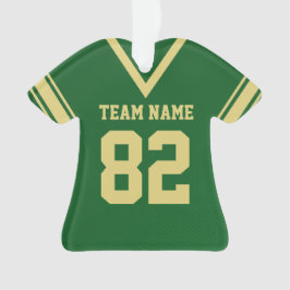 Football Jersey Groen Goud Uniform met Foto Ornament