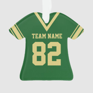 Football Jersey Groen Goud Uniform met Foto Ornament