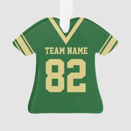 Football Jersey Groen Goud Uniform met Foto Ornament (voorkant)