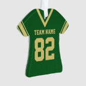 Football Jersey Groen Goud Uniform met Foto Ornament (voorkant)