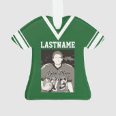 Football Jersey Groen Uniform met Foto Ornament (achterkant)