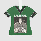 Football Jersey Groen Uniform met Foto Ornament (achterkant)