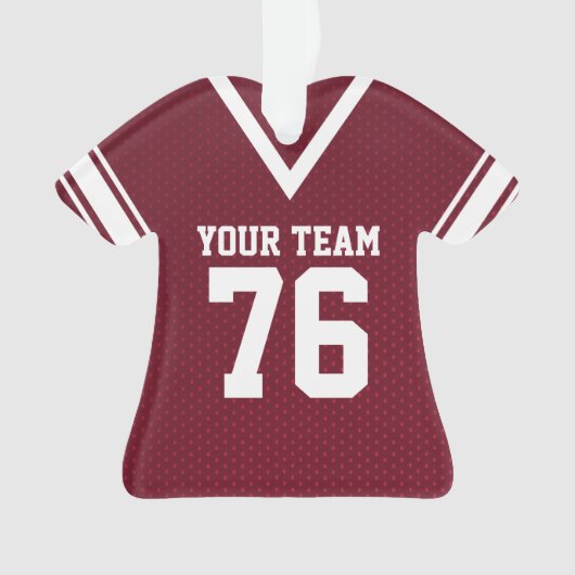 Football Jersey Maroon en White Ornament (voorkant)