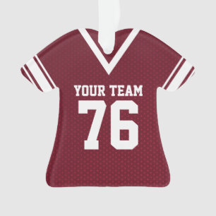 Football Jersey Maroon en wit Ornament
