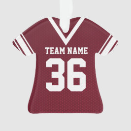 Football Jersey Maroon Uniform met Foto Ornament