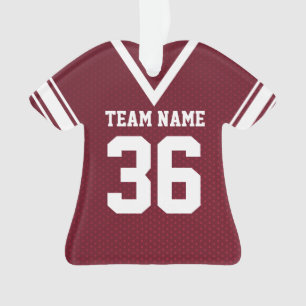 Football Jersey Maroon Uniform met Foto Ornament