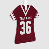 Football Jersey Maroon Uniform met Foto Ornament (voorkant)