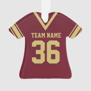 Football Jersey Maroon Uniform met nummer Ornament
