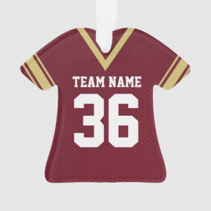 Football Jersey Maroon Uniform met nummer Ornament
