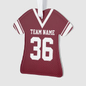 Football Jersey Maroon Uniform met nummer Ornament (voorkant)