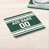 Football Jersey met aangepast nummer Kartonnen Onderzetters (Schuin)