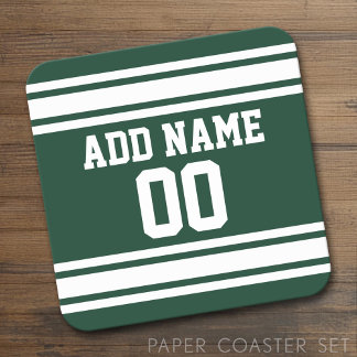 Football Jersey met aangepast nummer Kartonnen Onderzetters