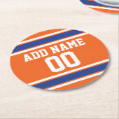 Football Jersey met aangepast nummer Ronde Kartonnen Onderzetter (Gebogen)