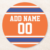 Football Jersey met aangepast nummer Ronde Kartonnen Onderzetter (Voorkant)