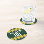 Football Jersey met aangepast nummer Ronde Kartonnen Onderzetter (Insitu)