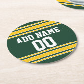 Football Jersey met aangepast nummer Ronde Kartonnen Onderzetter (Gebogen)