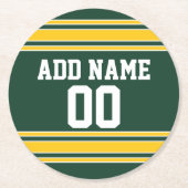 Football Jersey met aangepast nummer Ronde Kartonnen Onderzetter (Voorkant)