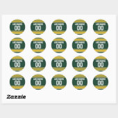 Football Jersey met aangepast nummer Ronde Sticker (Vel)