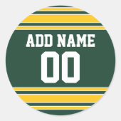 Football Jersey met aangepast nummer Ronde Sticker (Voorkant)