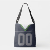 Football Jersey, Navy Blue Name & Number Sjabloon Crossbody Tas (Voorkant)