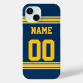 Football Jersey - Navy Gold Name Number Case-Mate iPhone Case (Achterkant)