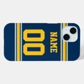 Football Jersey - Navy Gold Name Number Case-Mate iPhone Case (Achterkant (horizontaal))