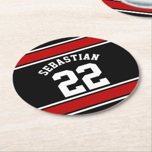 Football Jersey Novelty Persoonlijke naam Ronde Kartonnen Onderzetter