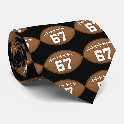 Football Jersey nummer 67 Gift Idea Stropdas (Opgerold)