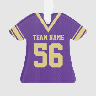 Football Jersey Paars Gold Uniform met foto Ornament