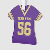Football Jersey Paarse Gouden Uniform met Foto Ornament (voorkant)