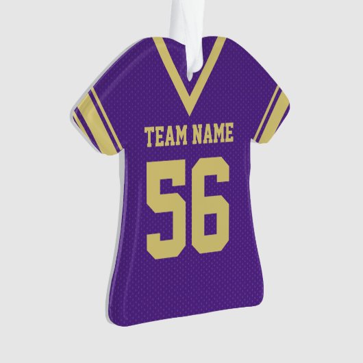 Football Jersey Paarse Gouden Uniform met Foto Ornament (voorkant)