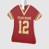Football Jersey Red Gold Uniform Ornament (voorkant)