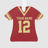 Football Jersey Red Gold Uniform Ornament (voorkant)
