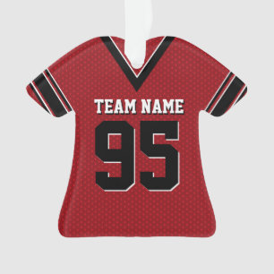 Football Jersey Rood en Zwart Uniform met Nummer Ornament