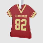 Football Jersey Rood Goud Uniform met Foto Ornament (voorkant)