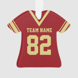 Football Jersey Rood Goud Uniform met Foto Ornament