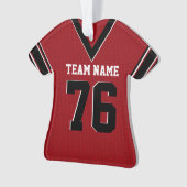 Football Jersey rood uniform met foto Ornament (voorkant)