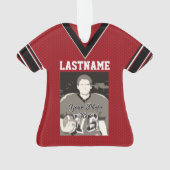 Football Jersey rood uniform met foto Ornament (achterkant)