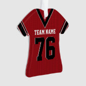 Football Jersey rood uniform met foto Ornament (voorkant)